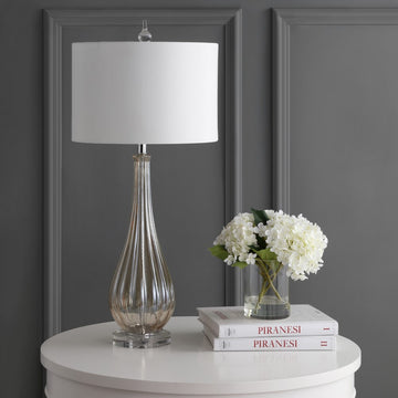 Dew Drop 32.75" Glass/Crystal LED Table Lamp - JONATHAN Y